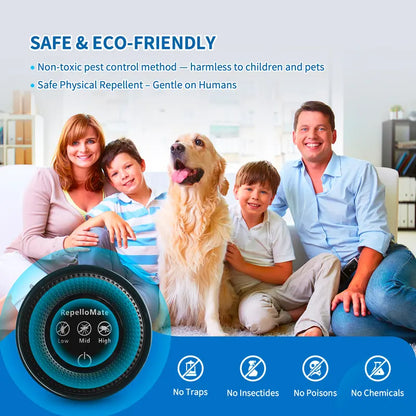 Repellomate Ultrasonic Pest Repeller Plug-In for Home – Electronic Mouse & Insect Control for Mice, Roaches, Spiders & Ants, 3 Modes-8WX
