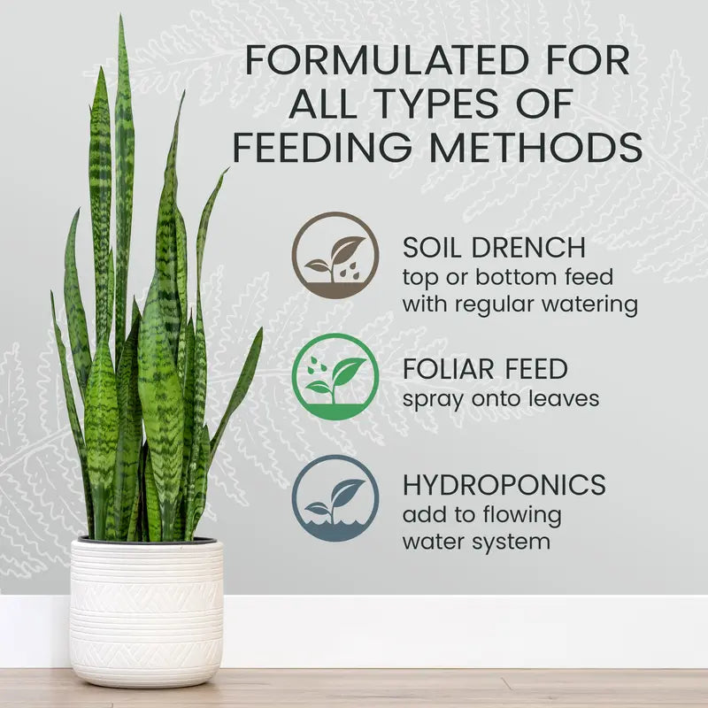 Houseplant Food |  Makes 50 Gallons | All-Purpose Plant Fertilizer for Potted Indoor Houseplants | Easy to Use | Made in USA-8WX