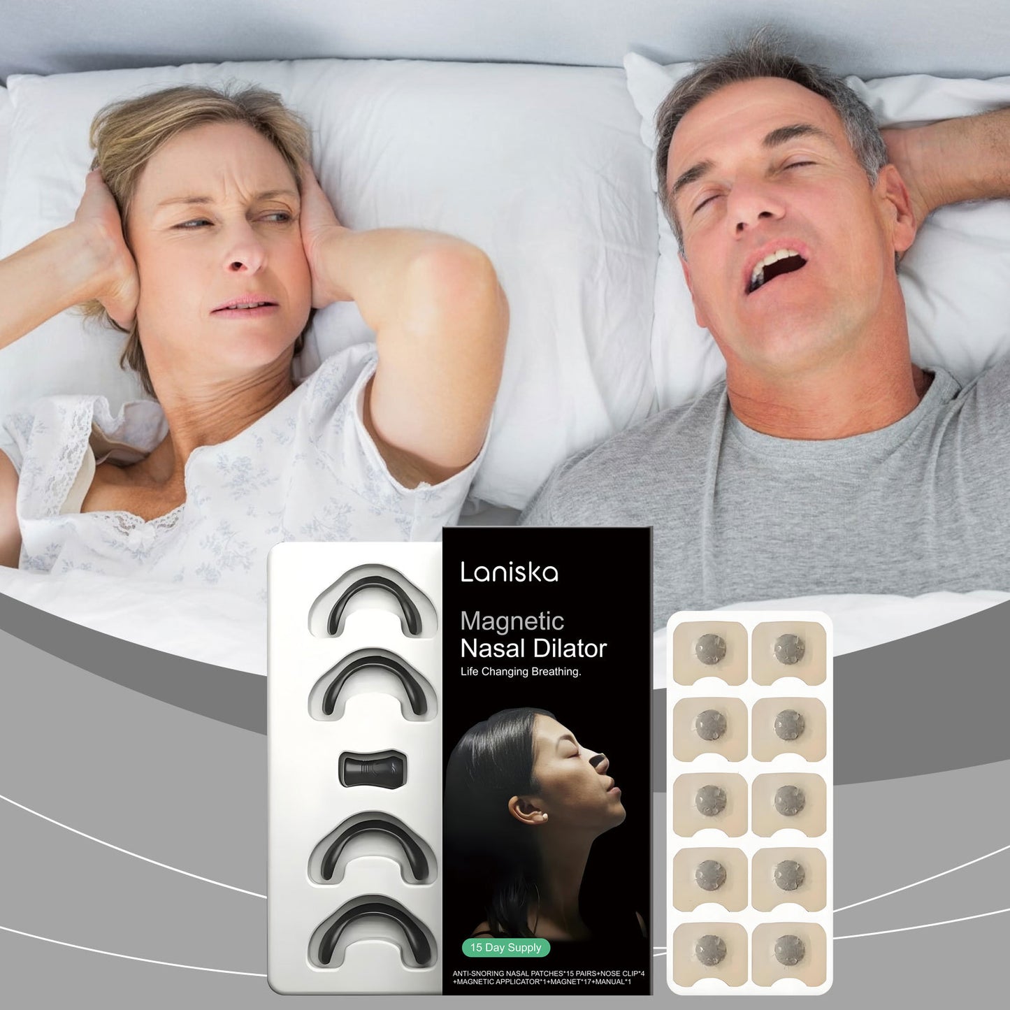 🌬️Intake Breathing Starter Kit,Our research-backed magnetic nasal dilator widens nasal passages, reduces mouth breathing, and improves your breath.Breathe better with Intake! -LIN