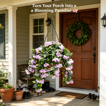 Improvements 15" Faux Crepe Myrtle Hanging Baskets-ZQ