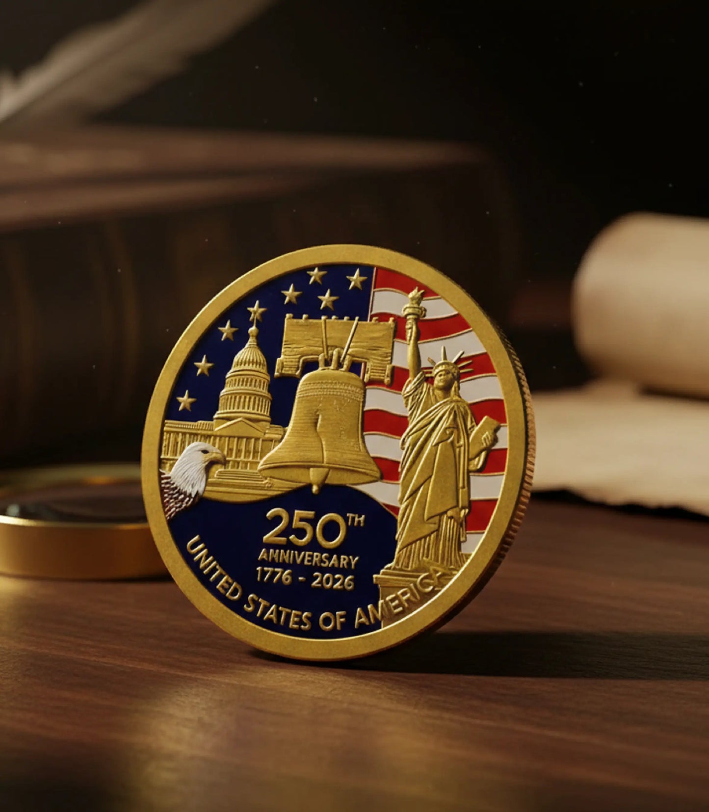 USA 250th Anniversary Coin Medal - American Independence Commemorative Coin 1776–2026 | USA Semiquincentennial Medal Coin | 250th Anniversary American Collectible-8ZP