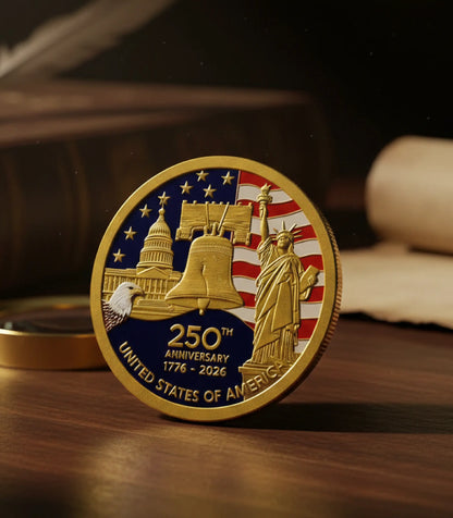 USA 250th Anniversary Coin Medal - American Independence Commemorative Coin 1776–2026 | USA Semiquincentennial Medal Coin | 250th Anniversary American Collectible-8ZP
