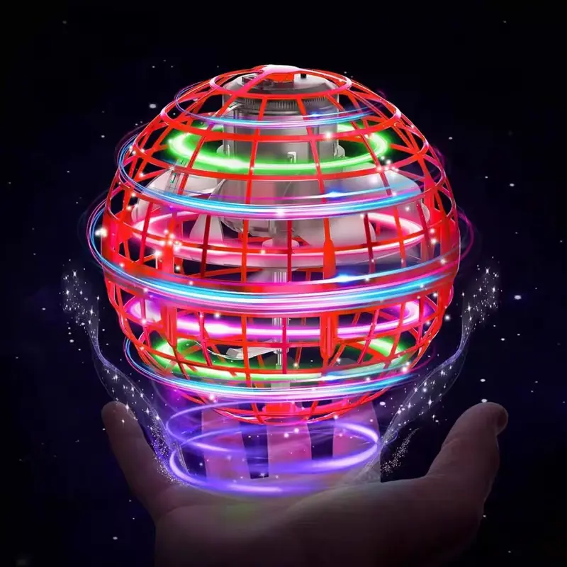 Ufo Smart Inductive Spinning Ball Magic Flying Ball Levitation Ball Fingertip Glowing Magic Ball Stress Relief Toy for Kids,360°Rotating Hand Controlled Drone Orbit,Hand Controlled Mini Drone with Led Lights, Cool Toys Gift for Boys & Girls-LIN