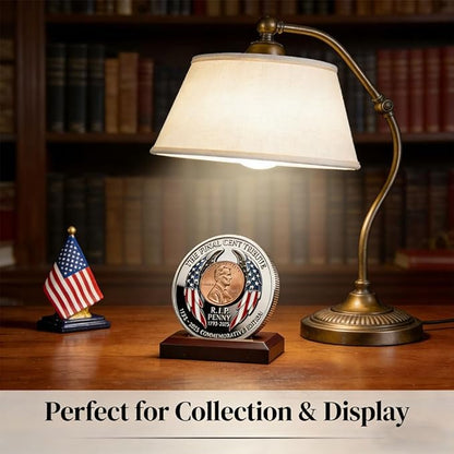 2025 Final Cent Tribute Commemorative Coin, Last Minted Penny Keepsake, Uncirculated Challenge Coin with 3D Engraving, Symbolic Final Penny Collectible for DIY & Gifting-YAO