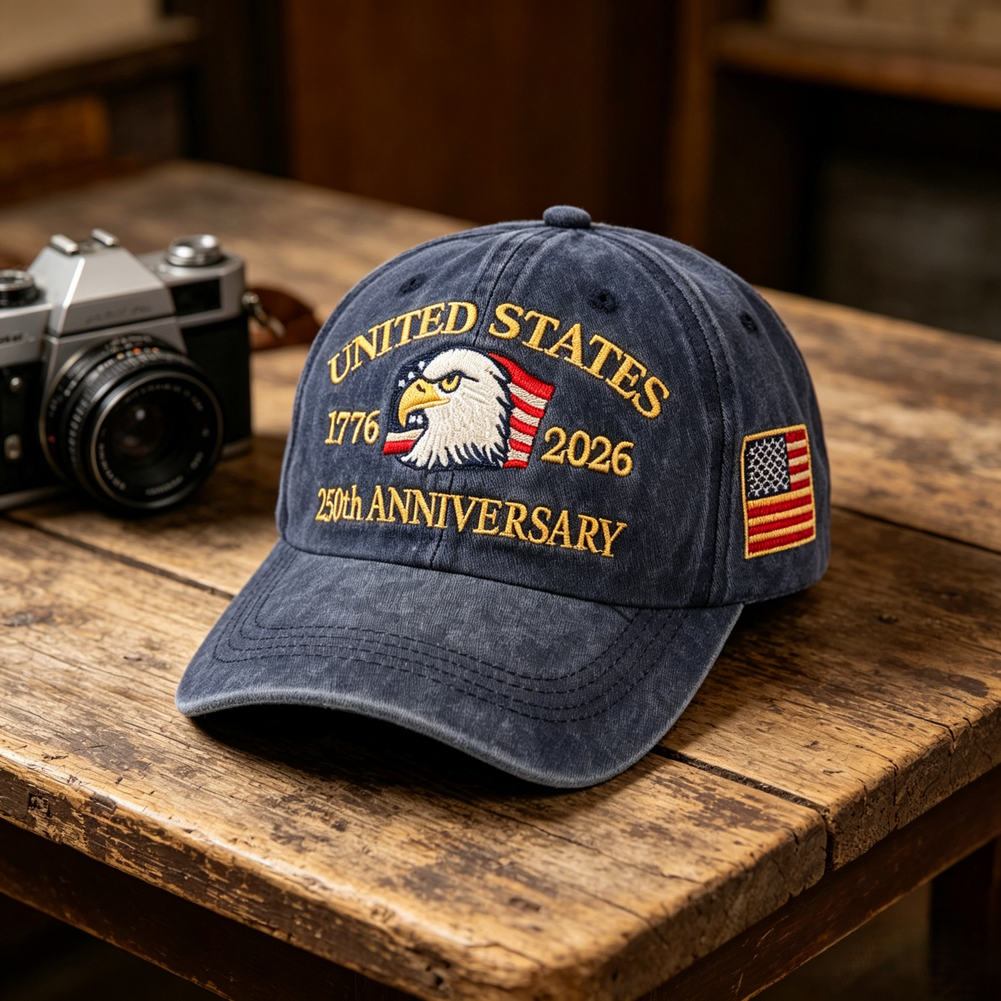 Bald Eagle United States Of America 250th Anniversary Embroidered Cap-HS