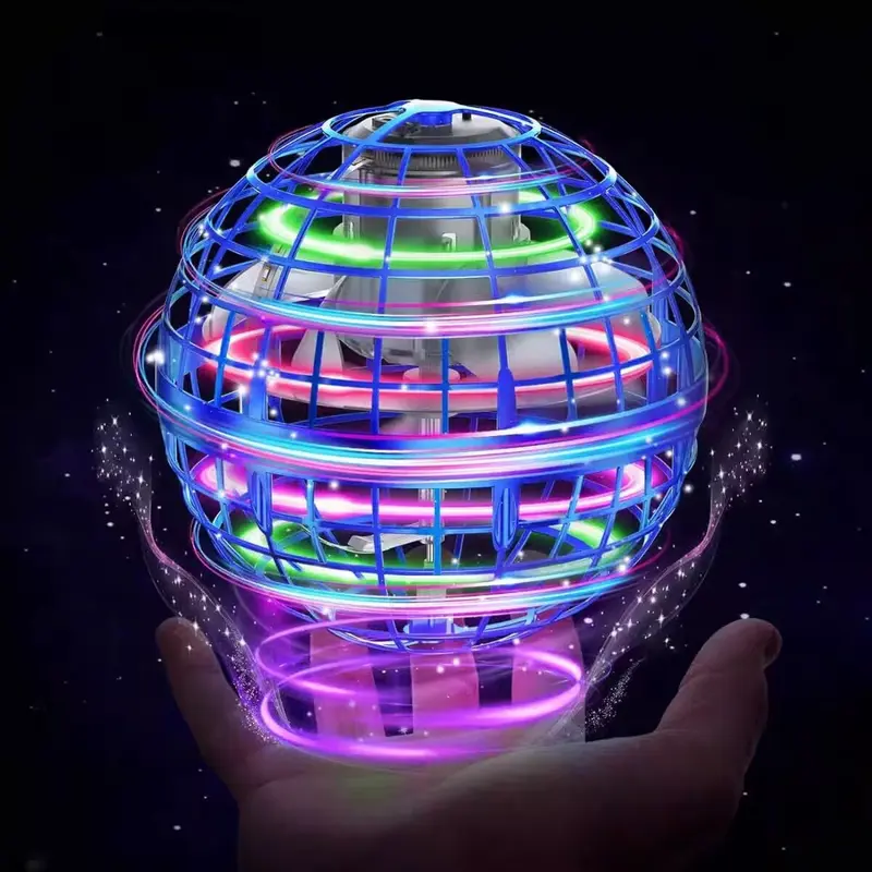 Ufo Smart Inductive Spinning Ball Magic Flying Ball Levitation Ball Fingertip Glowing Magic Ball Stress Relief Toy for Kids,360°Rotating Hand Controlled Drone Orbit,Hand Controlled Mini Drone with Led Lights, Cool Toys Gift for Boys & Girls-LIN