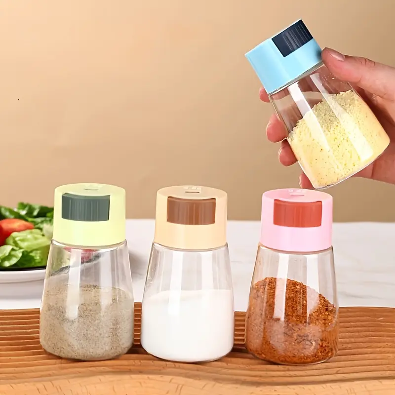 Salt control jar - Seasoning jar - Powder spice bottle - Precise measurement seasoning jar - Suitable for storage and preservation in kitchen furniture - Sealed and moisture-proof seasoning bottle for measuring salt seasoning box salt-LIN