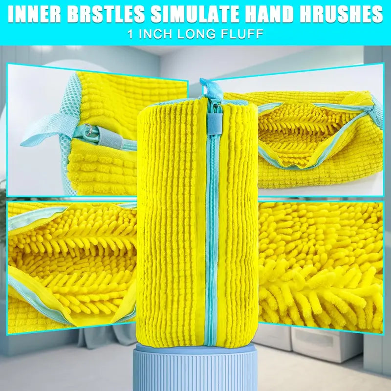 2-Pack XXL Shoe Washing Machine Bags – Reusable Sneaker Laundry Bags for Washer & Dryer, Sturdy Zipper with Hook, 360° Clean for Tennis Shoes, Slippers -8ZP