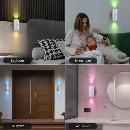 Under Cabinet Lights, Motion Sensor Night Light Indoor, Rechargeable 1500mAh LED, Auto-On Magnetic Dimmable Lamp, 7 Ambient Colors, Plug-Free Stick Anywhere Lighting for Bathroom, Bedroom, Kitchen, Stairs-8ZP