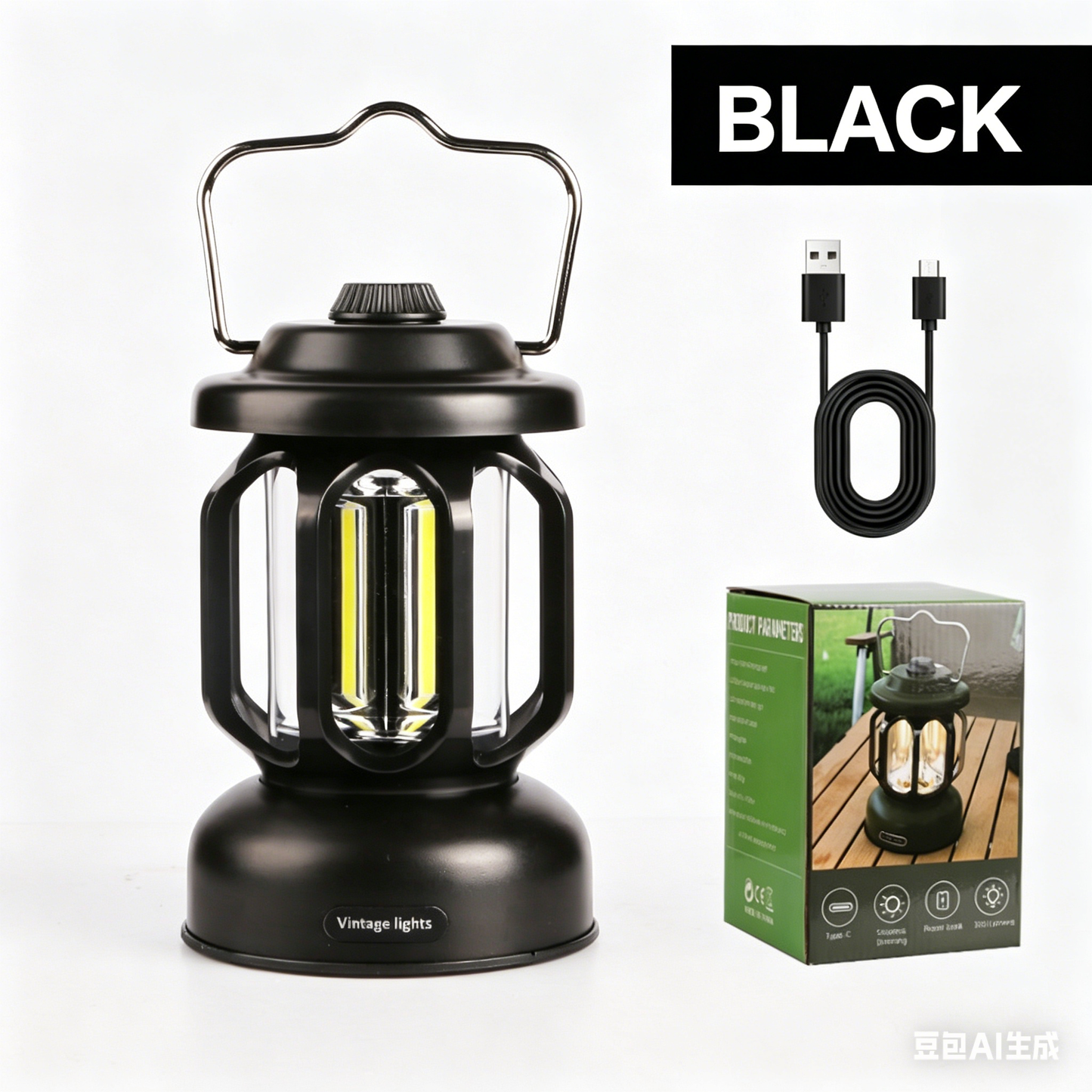 Outdoor Camping Lantern, Ambient Light, Durable, Rechargeable, Portable, Hanging, Suitable for Camping, Lamp-LIN