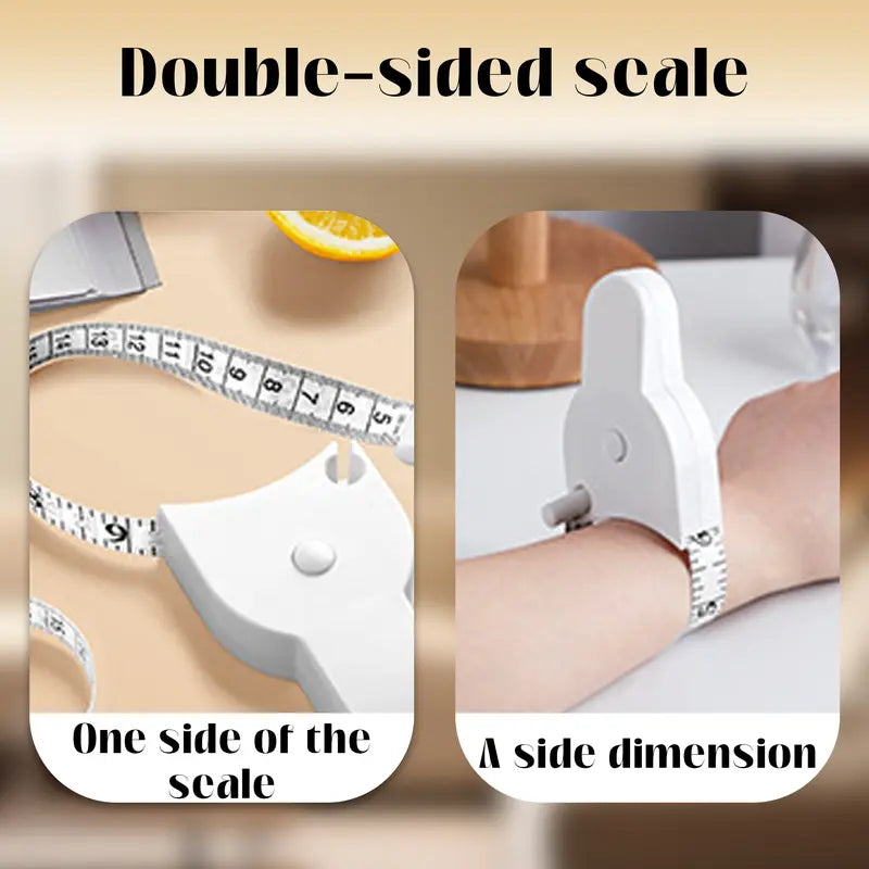Body Measuring Tape 60 Inch, White,3D Automatic Lock for Accurate Waist/Hip Measurements-8WX
