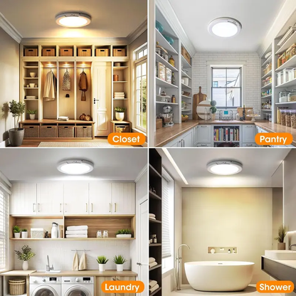 Rechargeable Motion Sensor Ceiling Light with Remote - Magnetic Wireless Ceiling Light Battery Powered for Closet Shower Stairs Shed Hallway Porch Patio ect-8ZP