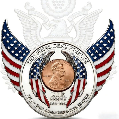 2025 Final Cent Tribute Commemorative Coin, Last Minted Penny Keepsake, Uncirculated Challenge Coin with 3D Engraving, Symbolic Final Penny Collectible for DIY & Gifting-YAO