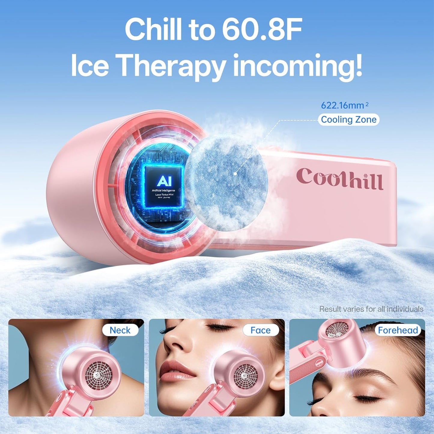 Handheld Portable Fan with Ice Cooler: 100-Speed 5500mAh Rechargeable Handheld Fan, 12H Time Hand Cooling Personal Fans with 20000 RPM Air Turbo Tech for Travel Outdoor-YAO