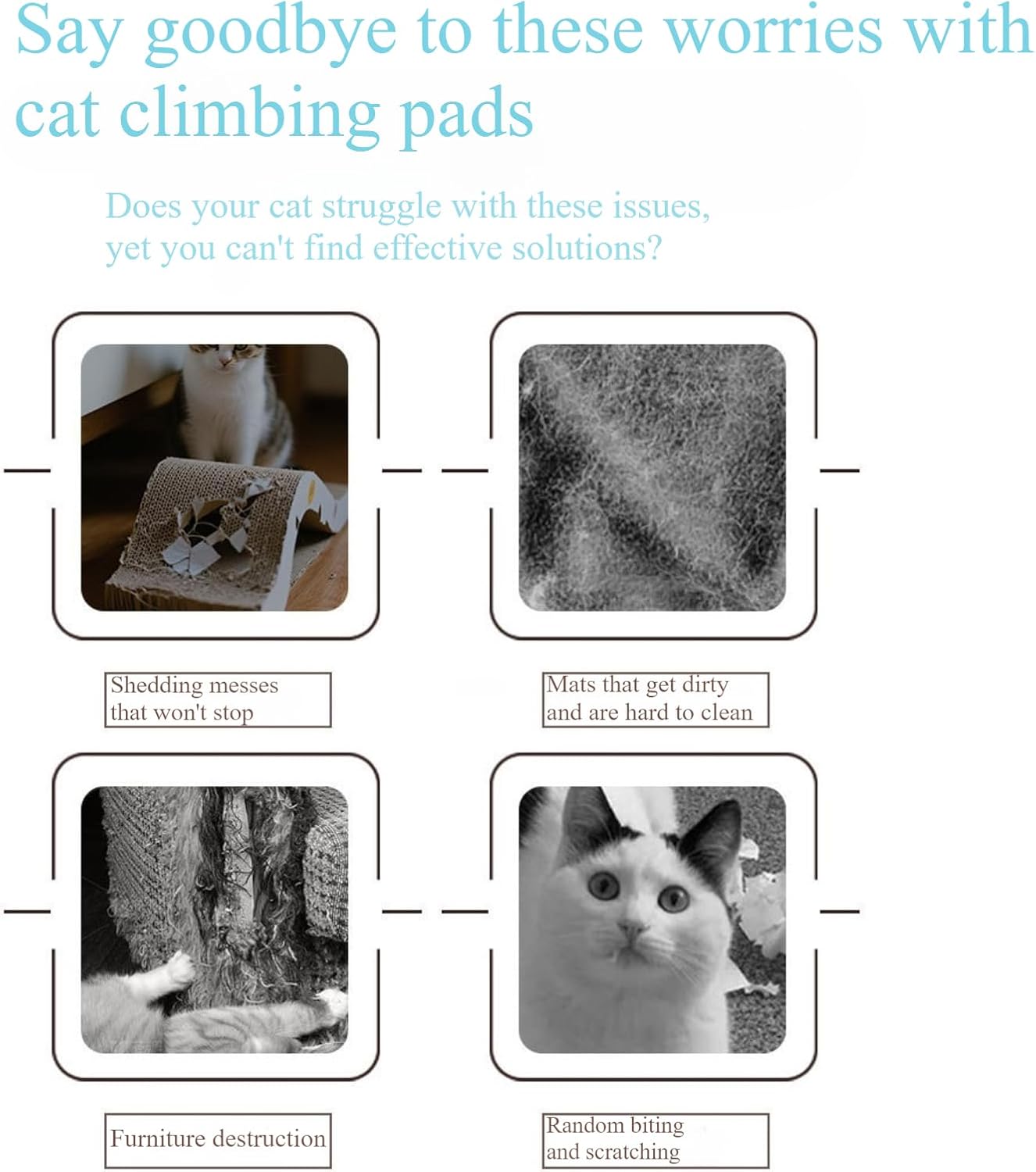 Wall Mounted Cat Scratching（With cat toys included）Pad with Back Adhesive Self Adhesive Cat Scratcher Board for Wall Door Sofa Floor Extra Large Durable Cat Scratcher Mat Indoor Cats for Cat Lovers-YAO