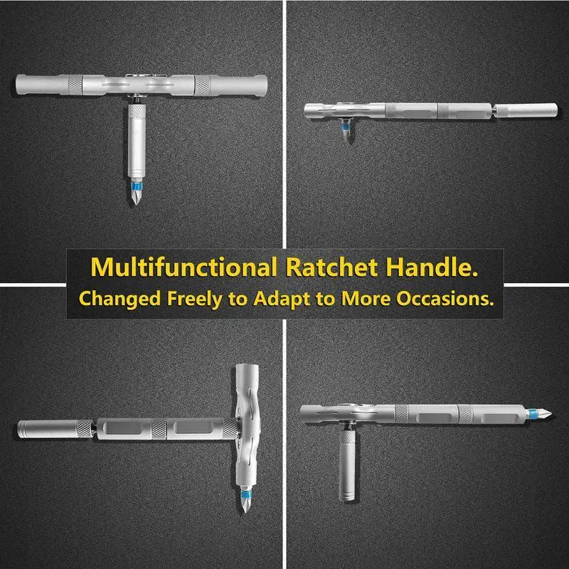 SEESE 24 in 1 DlY Screwdriver Set,1 Set SwitchableScrewdriver Shape Magnetic Screwdriver Set,Compact and Portable Ratchet Screw0driver SetHome Repair Tool Box-8ZP