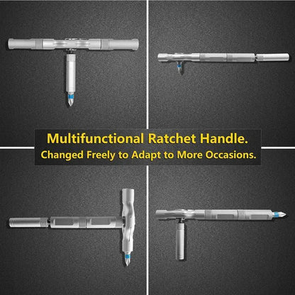 SEESE 24 in 1 DlY Screwdriver Set,1 Set SwitchableScrewdriver Shape Magnetic Screwdriver Set,Compact and Portable Ratchet Screw0driver SetHome Repair Tool Box-8ZP