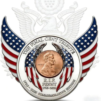 2025 Final Cent Tribute Commemorative Coin, Last Minted Penny Keepsake, Uncirculated Challenge Coin with 3D Engraving, Symbolic Final Penny Collectible for DIY & Gifting-AJZ