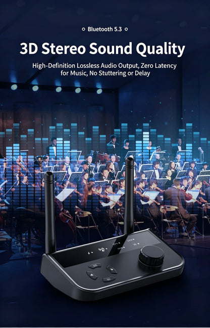 New Bluetooth 5.3 Audio Receiver B41 with Optical/Coaxial/AUX Digital Signal for 3D Sound Quality and High-Definition Music-LIN