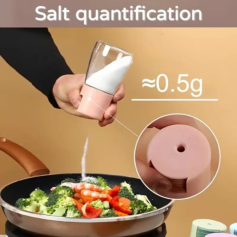 Salt control jar - Seasoning jar - Powder spice bottle - Precise measurement seasoning jar - Suitable for storage and preservation in kitchen furniture - Sealed and moisture-proof seasoning bottle for measuring salt seasoning box salt-LIN
