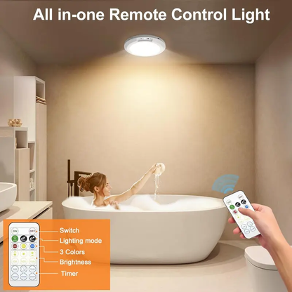 Rechargeable Motion Sensor Ceiling Light with Remote - Magnetic Wireless Ceiling Light Battery Powered for Closet Shower Stairs Shed Hallway Porch Patio ect-8ZP