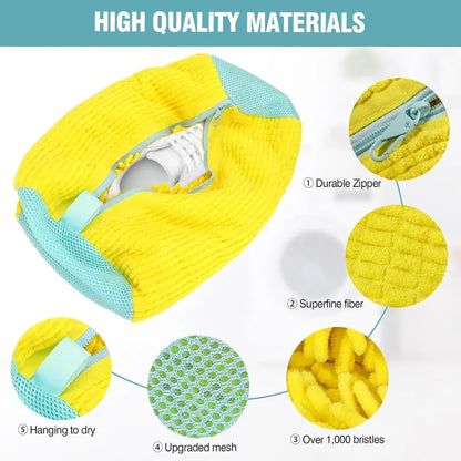 2-Pack XXL Shoe Washing Machine Bags – Reusable Sneaker Laundry Bags for Washer & Dryer, Sturdy Zipper with Hook, 360° Clean for Tennis Shoes, Slippers -8ZP