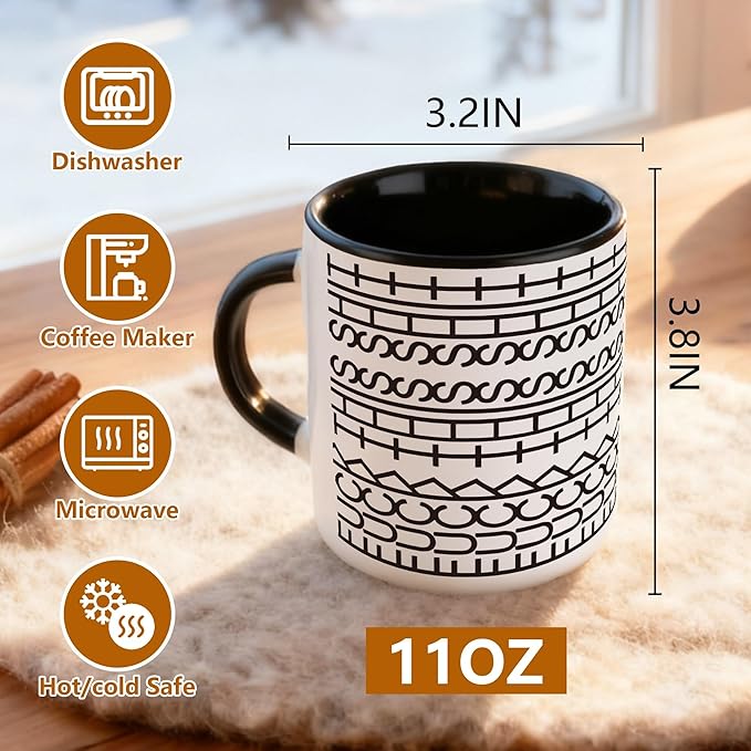 Birthday Gifts for Him Husband Friends Coworkers Boss - Fun 11 Oz Ceramic Fuck This Shit Mug, Funny Coffee Mug, Funny Gag Gift for Men Women Coworkers Friends Sister Brother, Novelty Coffee Mugs-YAO