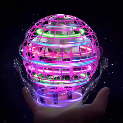 Ufo Smart Inductive Spinning Ball Magic Flying Ball Levitation Ball Fingertip Glowing Magic Ball Stress Relief Toy for Kids,360°Rotating Hand Controlled Drone Orbit,Hand Controlled Mini Drone with Led Lights, Cool Toys Gift for Boys & Girls-LIN