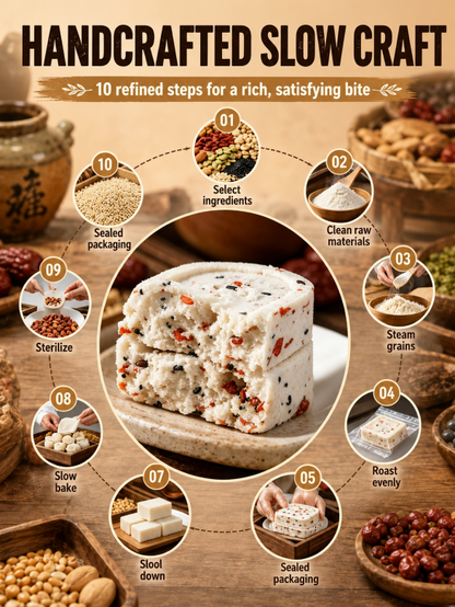 💖Handmade Red Date Poria Bazhen Cake🎁, Natural Whole-Grain Healthy Guilt-Free Treat-TI