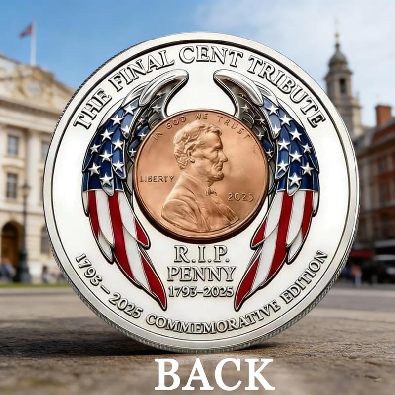 2025 Final Cent Tribute Commemorative Coin, Last Minted Penny Keepsake, Uncirculated Challenge Coin with 3D Engraving, Symbolic Final Penny Collectible for DIY & Gifting-AJZ