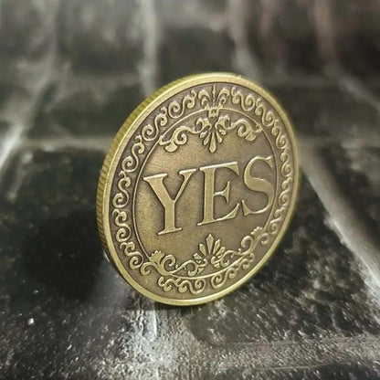 Yes No Decision Maker Lucky Coin, 1 Count Double-sided Commemorative Coin, Collectible Gift for Friends, Classmates, Family-AJZ