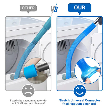 Sealegend Dryer Vent Cleaner kit Dryer Vacuum Hose Attachment with Stretch Universal Connector, Dryer Vent Cleaning Tool Vacuum Hose Lint Remover, Blue-8ZP