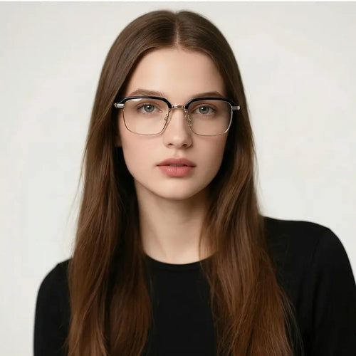 Half-Rim Metal Auto-Focus Glasses – One Pair for Nearsighted, Farsighted & Presbyopia, Anti-Blue Light & UV | Perfect for Work, Travel & All-Day Comfort-8WX