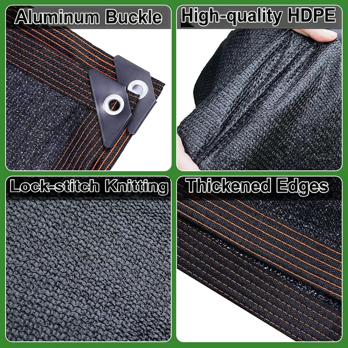 90% Blackout Cloth (Black) - 10 x 13ft UV-Resistant Shade Net with Reinforced Rivets, Suitable for Outdoor Adventures / Camping / Garden / Patio / Greenhouse.Mesh Shade Cloth-8ZP
