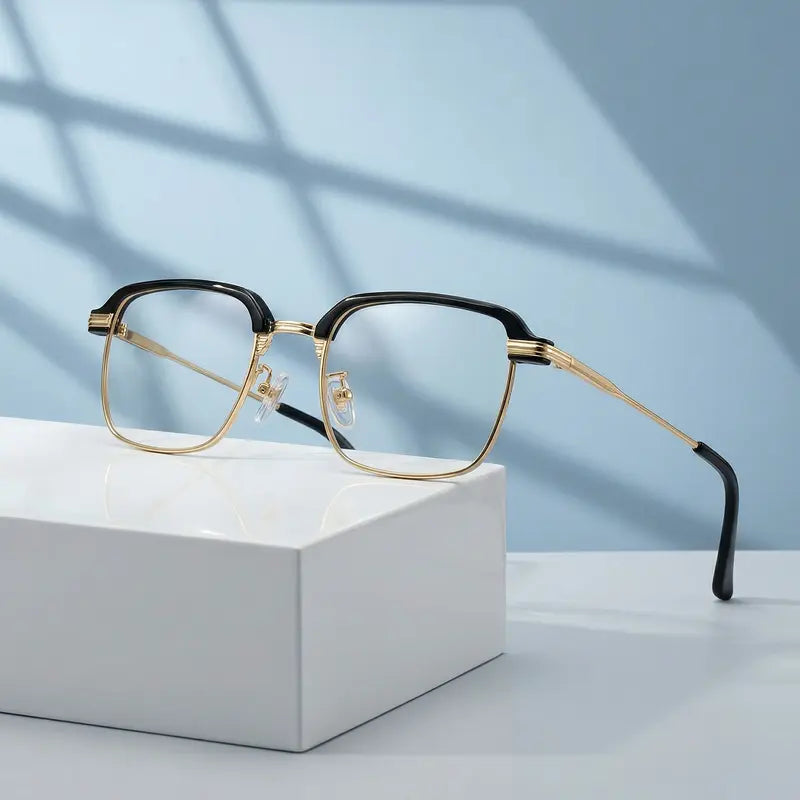 Half-Rim Metal Auto-Focus Glasses – One Pair for Nearsighted, Farsighted & Presbyopia, Anti-Blue Light & UV | Perfect for Work, Travel & All-Day Comfort-8WX