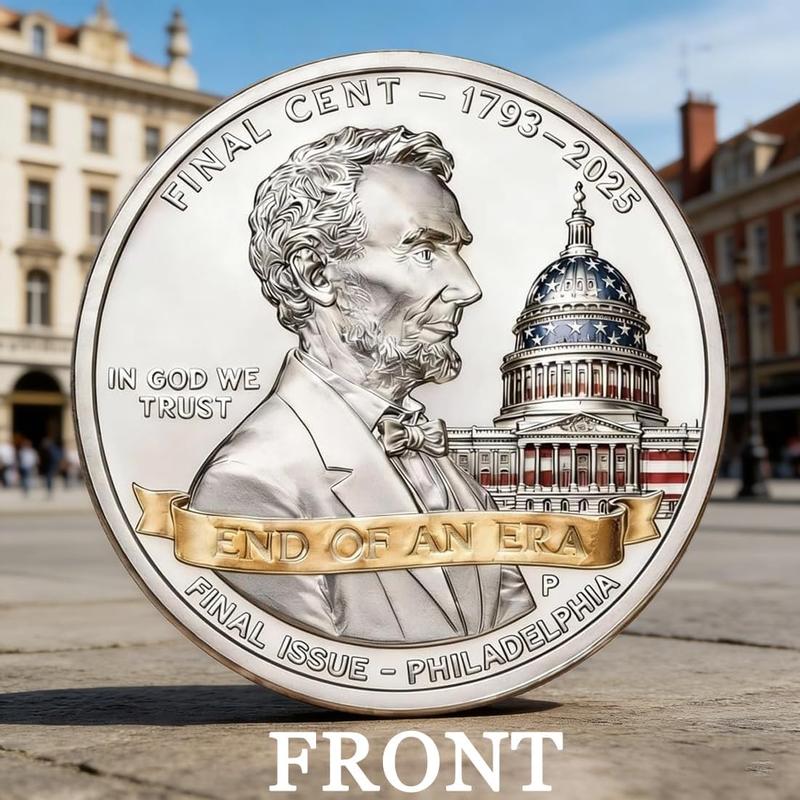 2025 Final Cent Tribute Commemorative Coin, Last Minted Penny Keepsake, Uncirculated Challenge Coin with 3D Engraving, Symbolic Final Penny Collectible for DIY & Gifting-AJZ