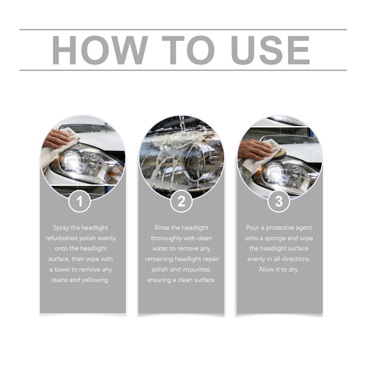 QIFOR Automotive Headlamp Restoration Fluid, oxidized and yellowed automotive headlamps, blurring enhanced crystalline coating refurbisher-AJZ