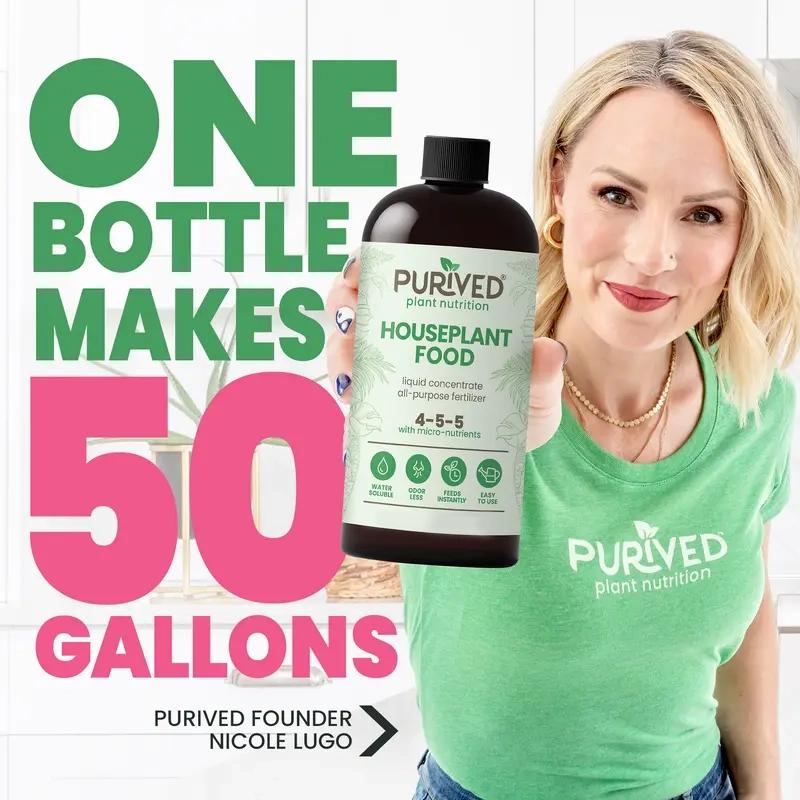 Houseplant Food |  Makes 50 Gallons | All-Purpose Plant Fertilizer for Potted Indoor Houseplants | Easy to Use | Made in USA-8WX