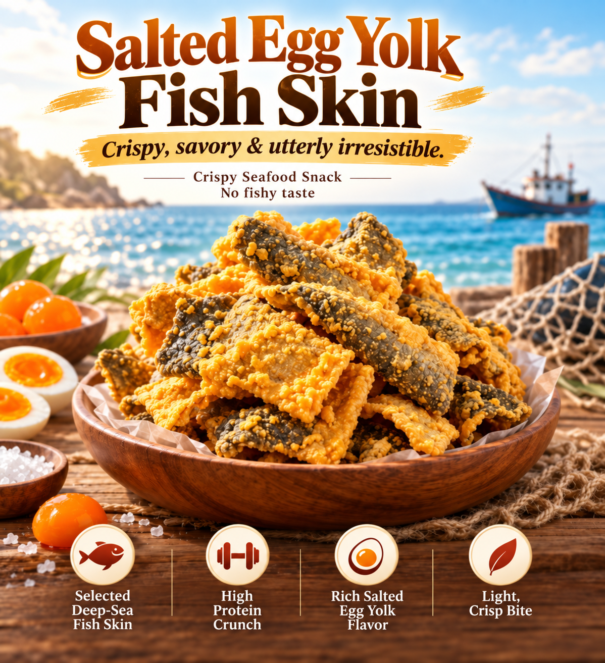 Bold Umami Flavor | Salted Egg Fish Skin-ZP1