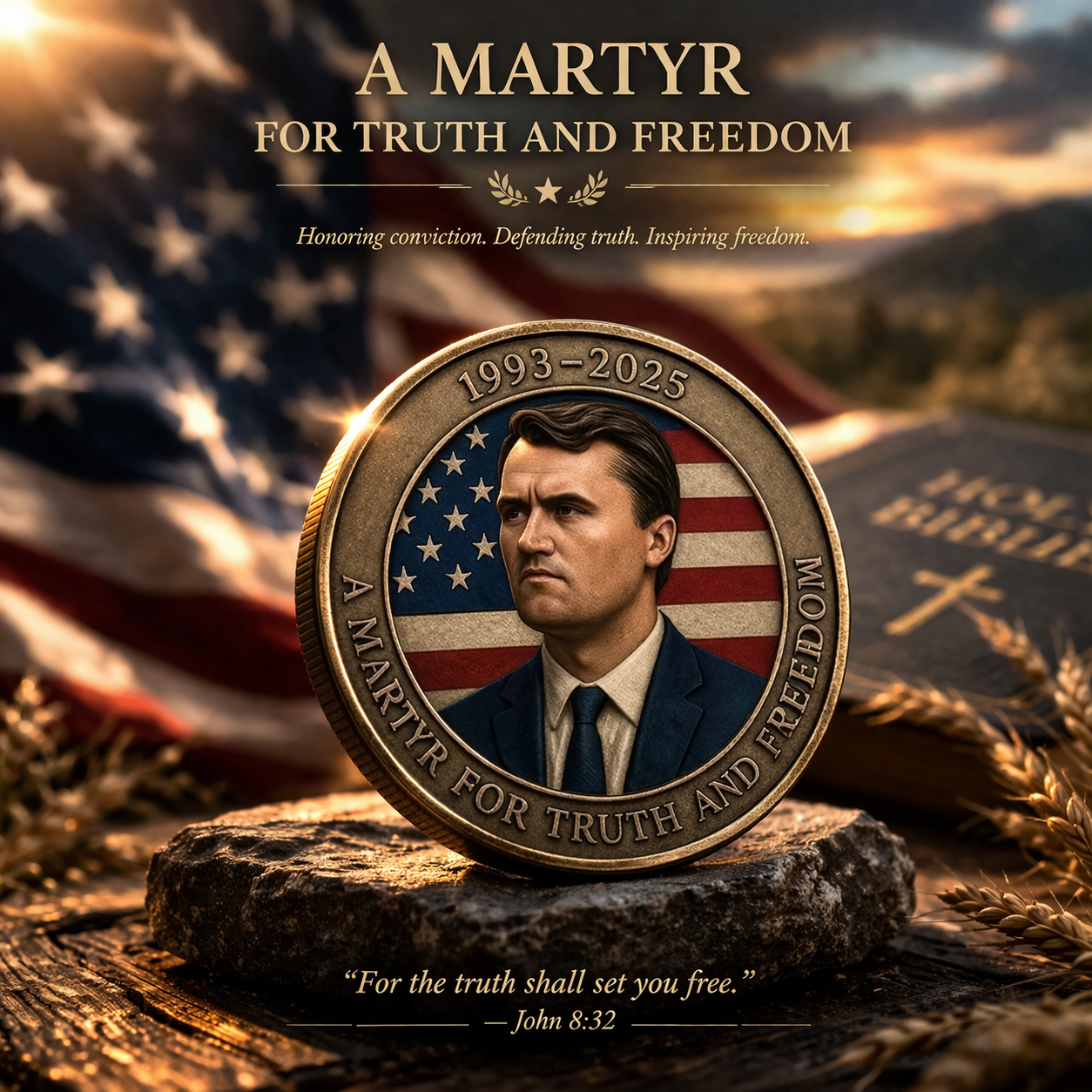 1993-2025 Martyr for Truth and Freedom | in Memory of Charlie Kirk - Limited Edition 40mm Metal Medals (Golden-1pc)-YAO