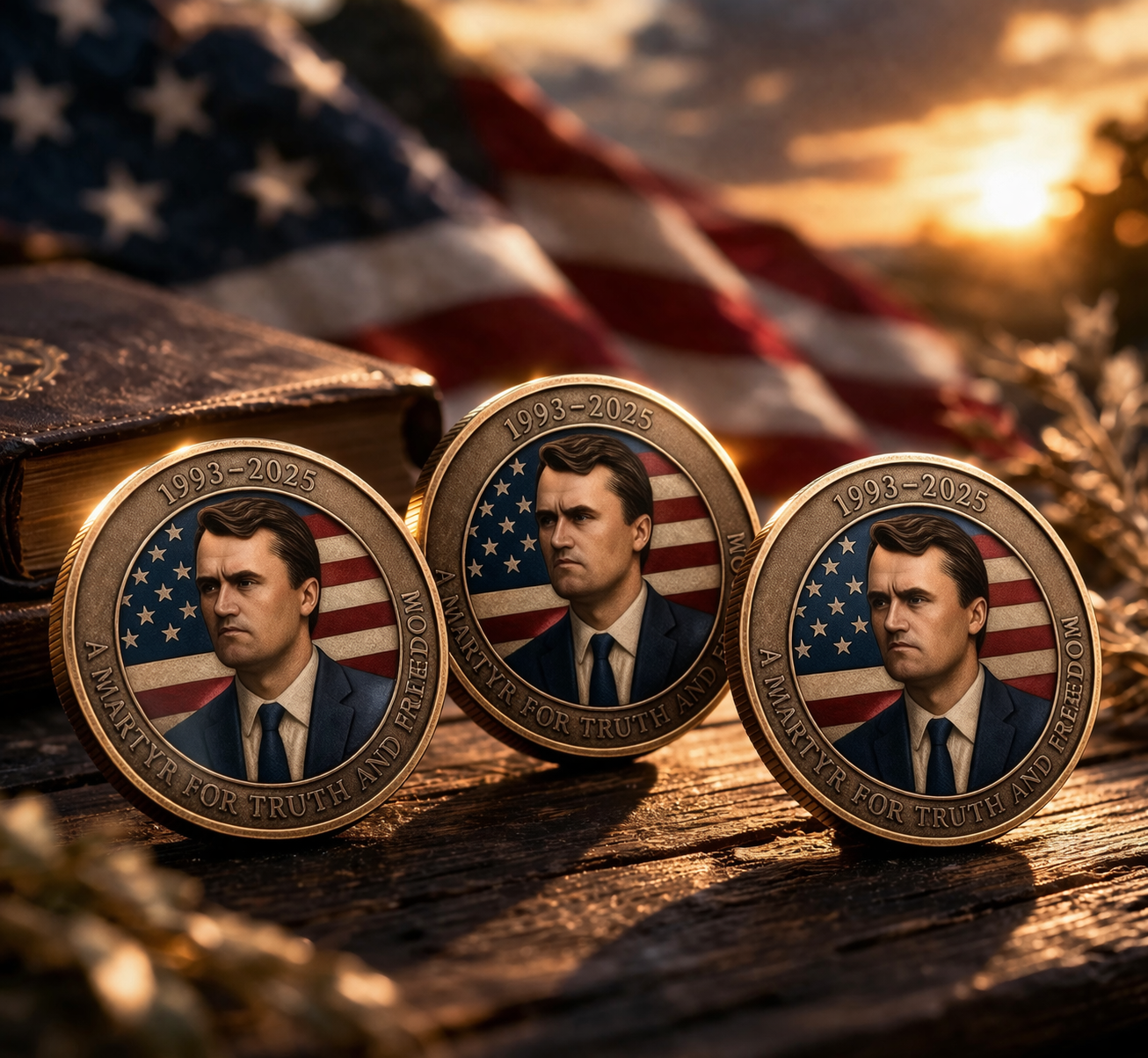 1993-2025 Martyr for Truth and Freedom | in Memory of Charlie Kirk - Limited Edition 40mm Metal Medals (Golden-1pc)-HS