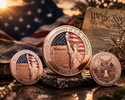 USA 250 Anniversary Coin Gold Rosegold Metal 1776-2026 250th Anniversary Challenge Coin With an independent protective cover Commemorative Coins for History Buffs Coins Collectors Gift-YAO