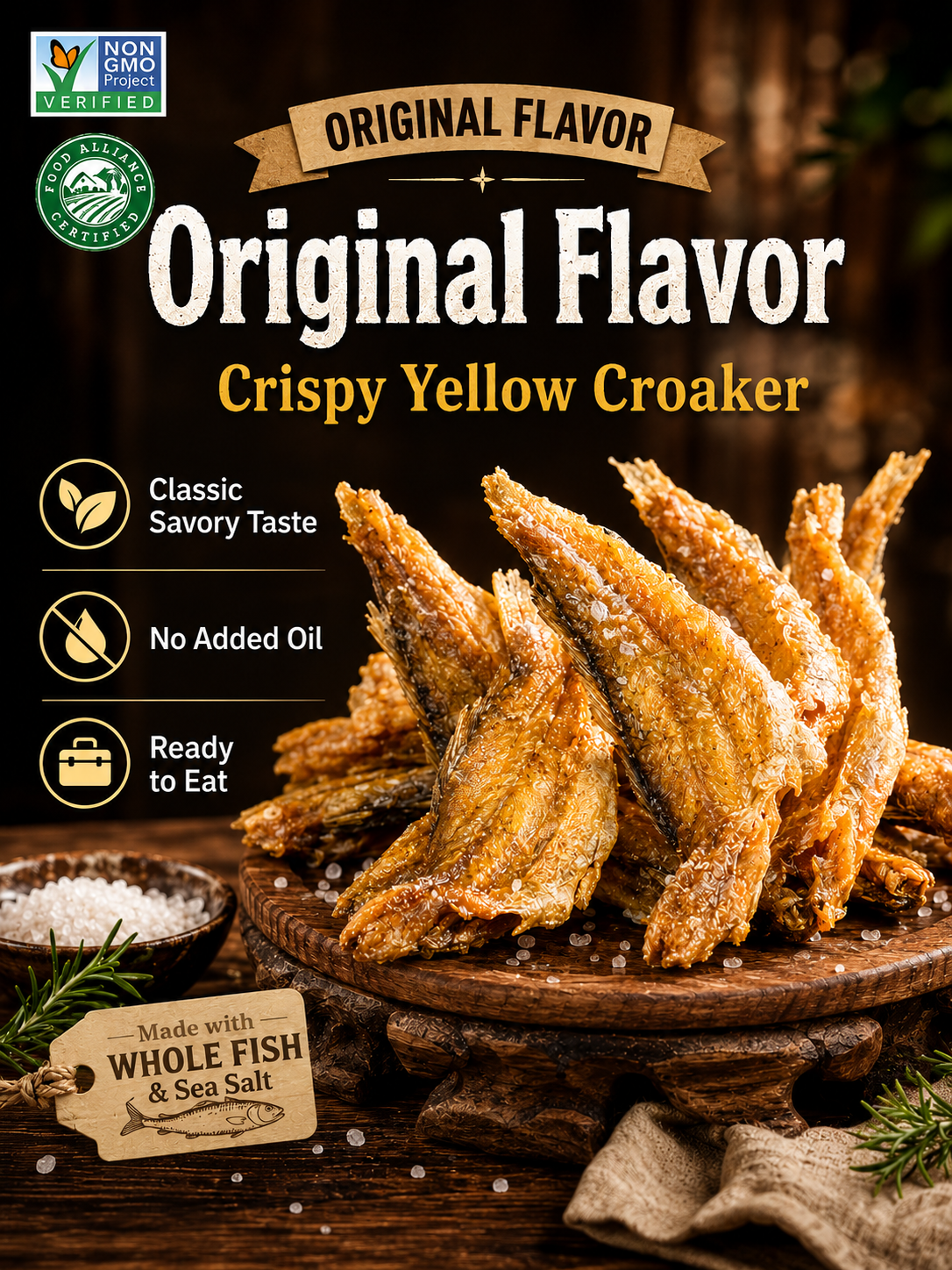 Crispy Deep-Sea Fish Snack High-Protein • Oven-Baked • Ready to Eat-8WX