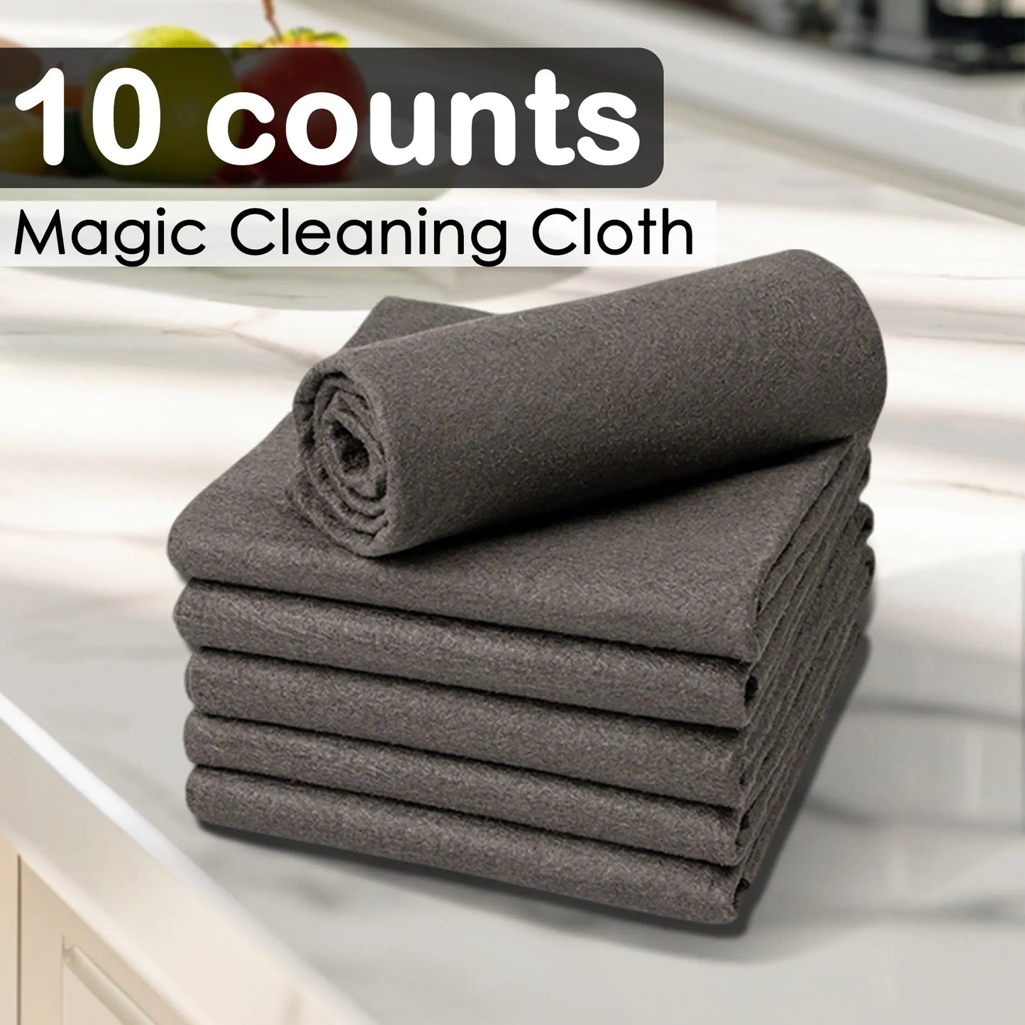 10 Counts Thickened Magic Cleaning Cloth, Microfiber Streak Free Cloth, Reuseable Magic Fiber Towels Rags, Cleaning cloths with multipurpose use, miracle cloths for glass, kitchen and vehicle windows-8ZP