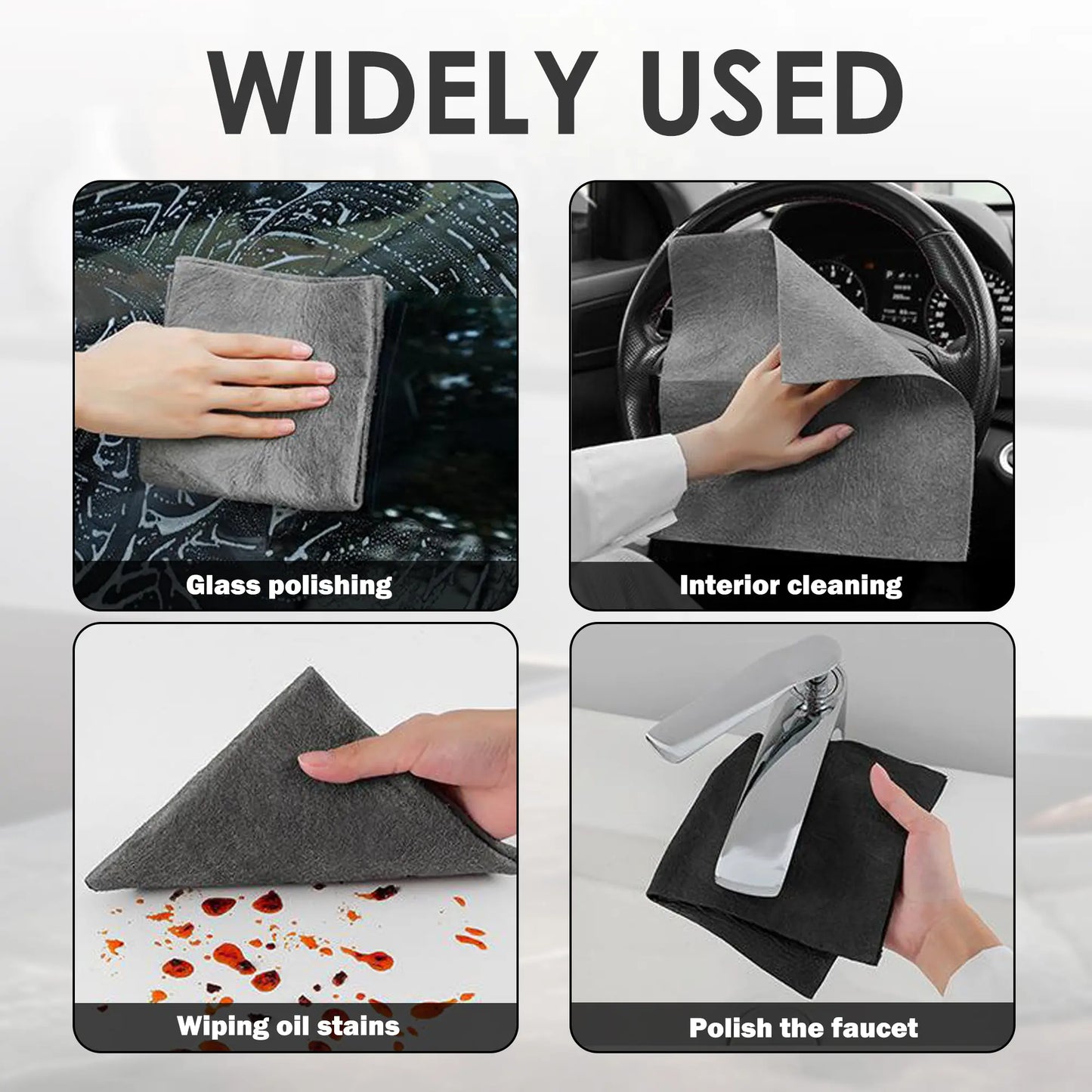 10 Counts Thickened Magic Cleaning Cloth, Microfiber Streak Free Cloth, Reuseable Magic Fiber Towels Rags, Cleaning cloths with multipurpose use, miracle cloths for glass, kitchen and vehicle windows-8ZP