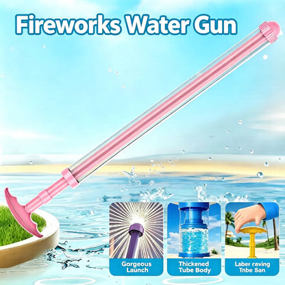Expandable water gun, pink water gun, summer outdoor pool and beach water fight party toy-8WX