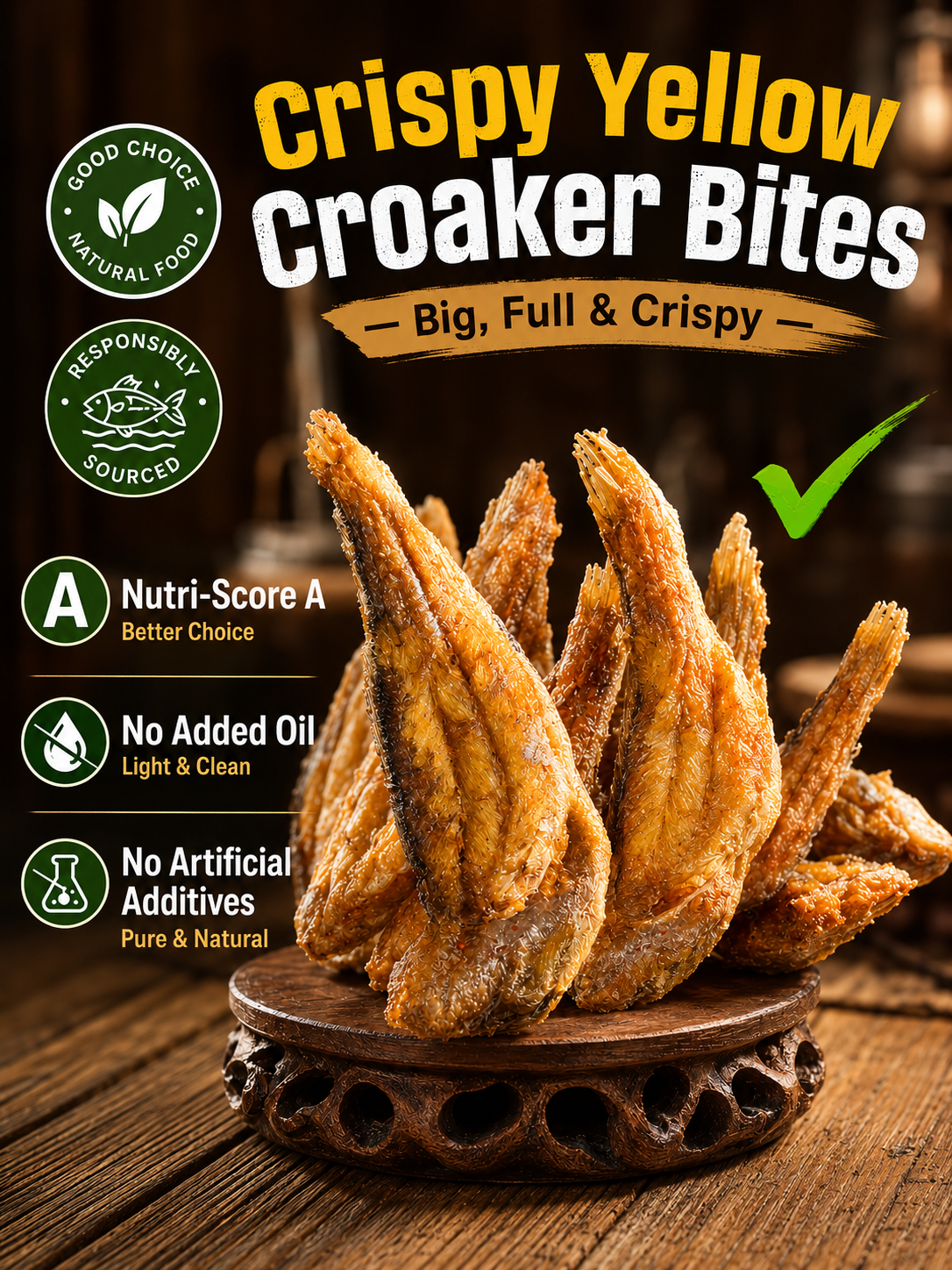 Crispy Deep-Sea Fish Snack High-Protein • Oven-Baked • Ready to Eat-8WX