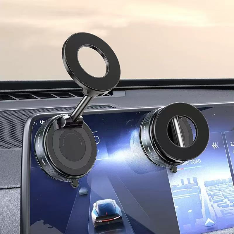360° Adjustable Vacuum Magnetic Phone Holder, Suction Cup Phone Mount for Magsafe, Portable Cell Phone Holder for Car,Makeup/Gym/Mirror, Fit for All iphone iphone 12 and above-LIN