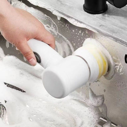 Electric rotating cleaner - Cordless shower rotating cleaning kit, equipped with 5 replaceable brush heads, suitable for bathrooms, kitchens, toilets, windows, swimming pools, cars, 2026 multi-purpose cleaning kit-LIN