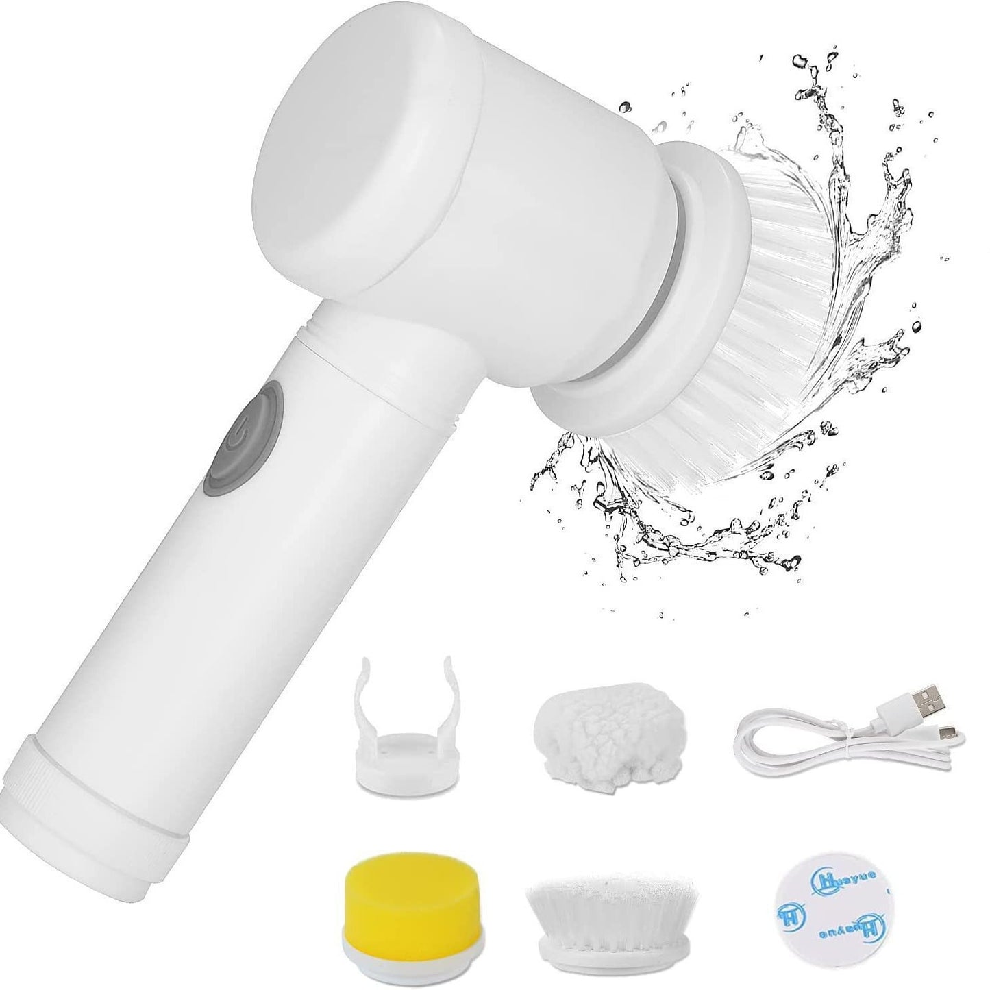 Electric rotating cleaner - Cordless shower rotating cleaning kit, equipped with 5 replaceable brush heads, suitable for bathrooms, kitchens, toilets, windows, swimming pools, cars, 2026 multi-purpose cleaning kit-LIN